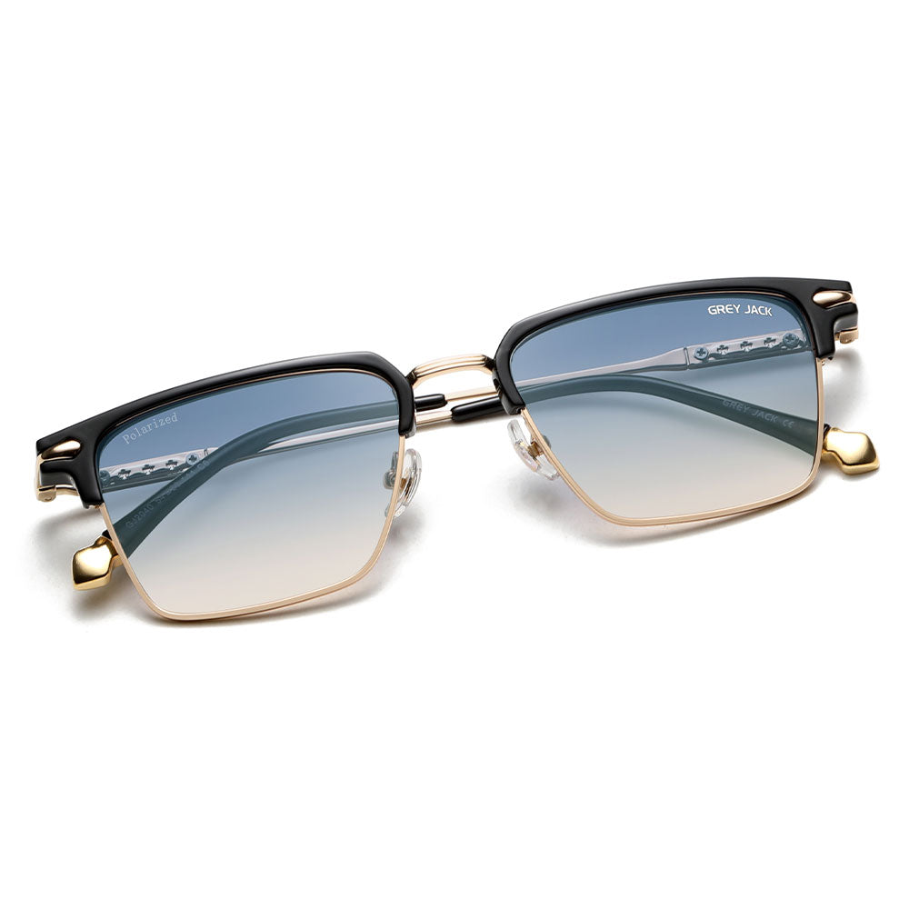 Golden Black Frame D.Blue Lens