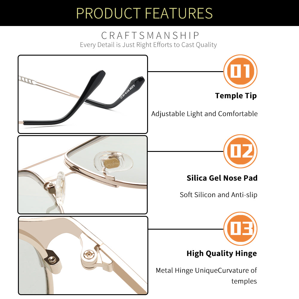 Black Golden Frame Photochromic Lens