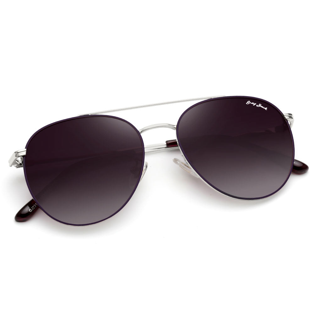 Silver Frame Purple Lens