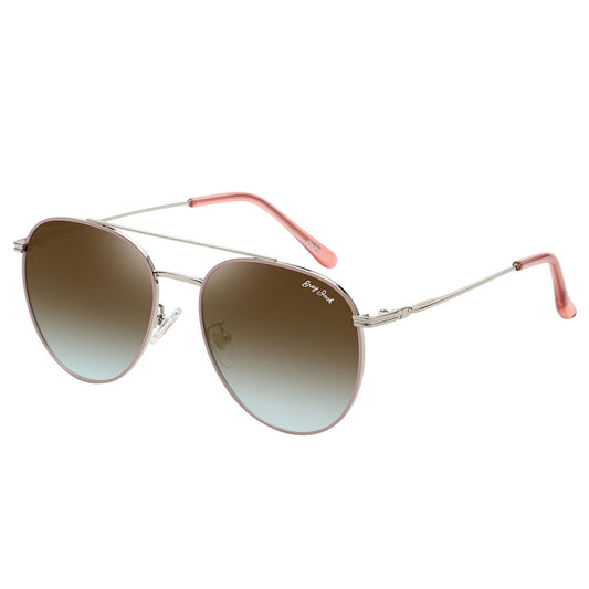 Silver Pink Frame Black Blue Lens