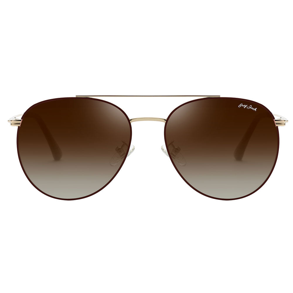 Gold Brown Frame Double Brown Lens