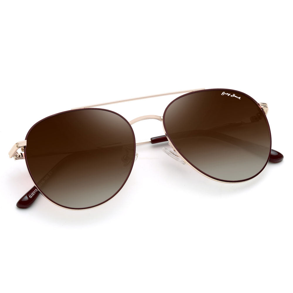 Gold Brown Frame Double Brown Lens