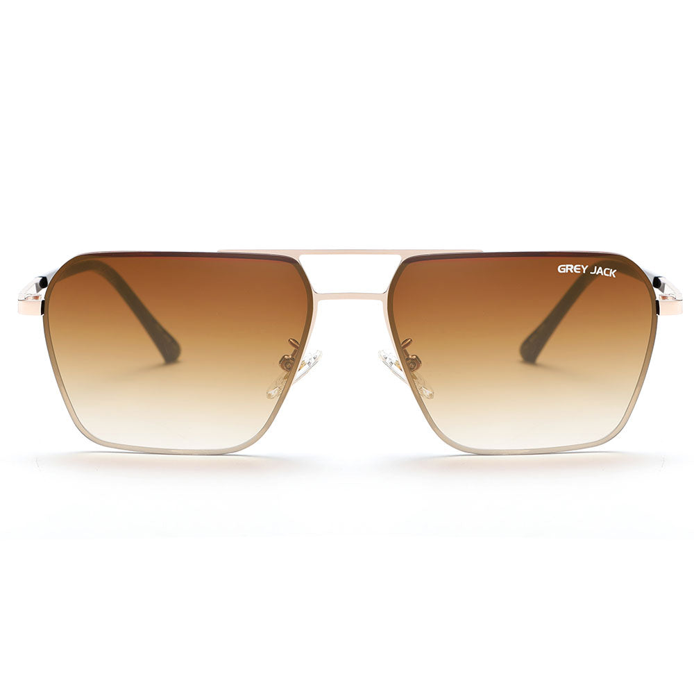 Gold Frame Double Brown Lens