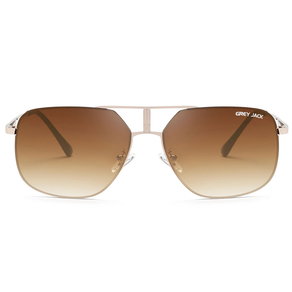 Gold Frame Double Brown Lens