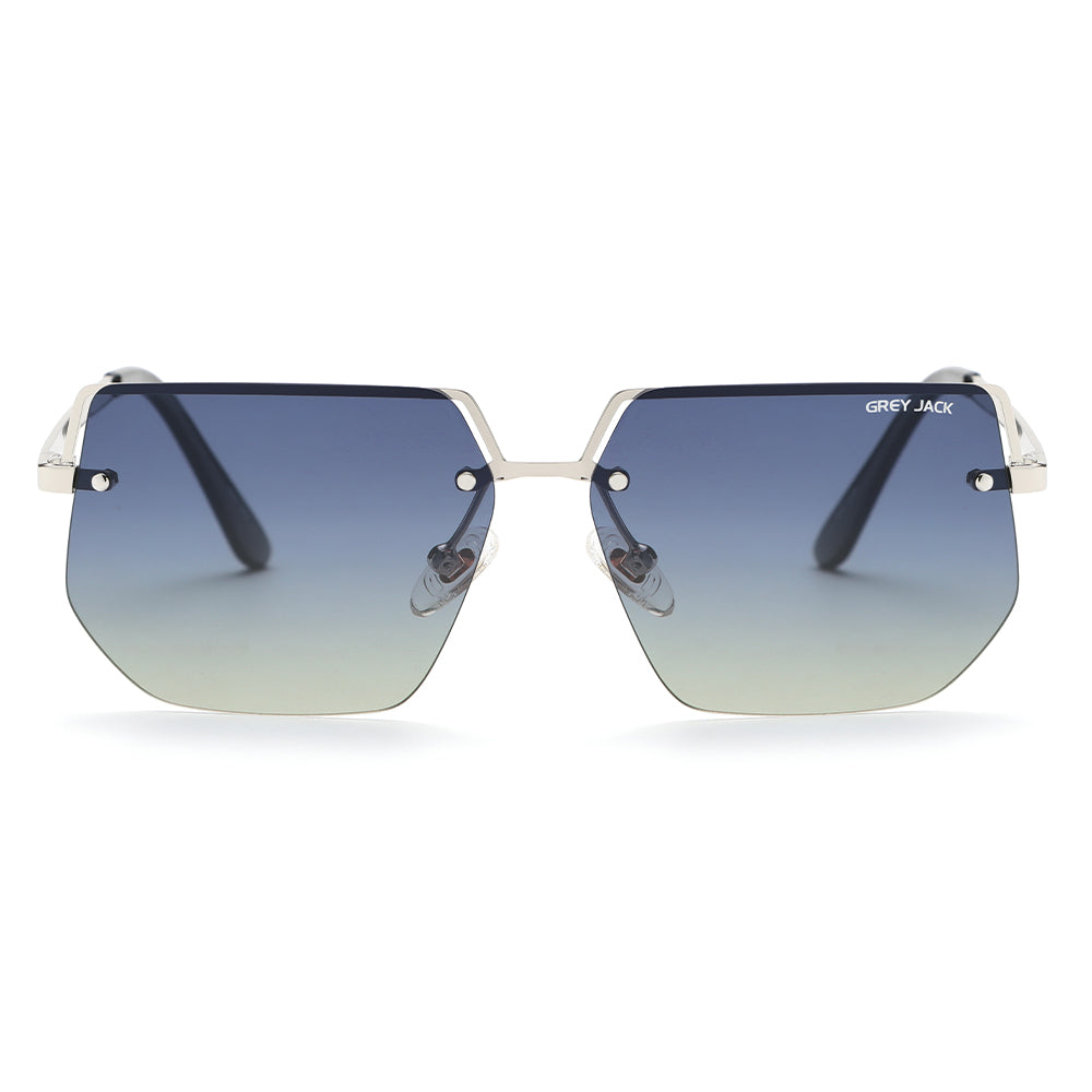 Silver Frame Double Blue Lens