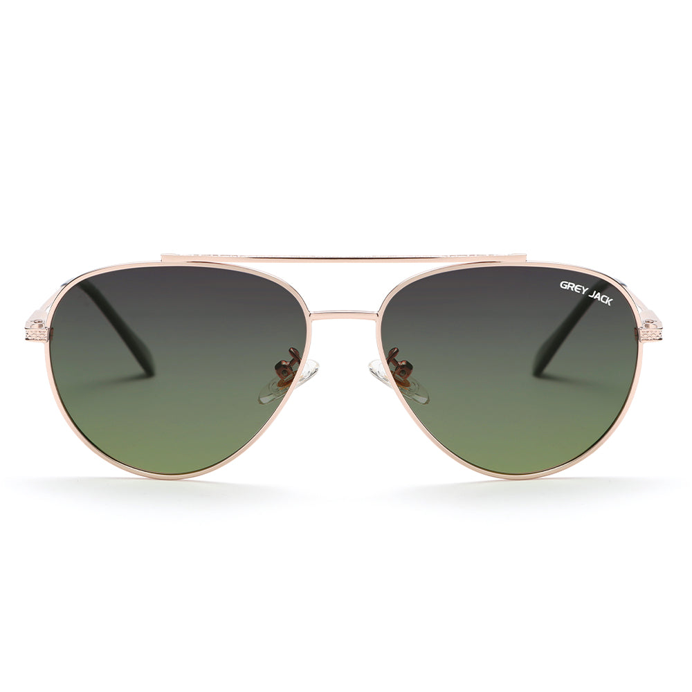 Gold Frame Double Green Lens
