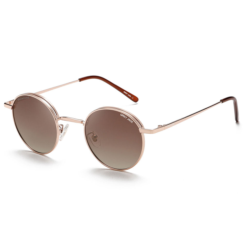 Gold Frame Double Brown Lens
