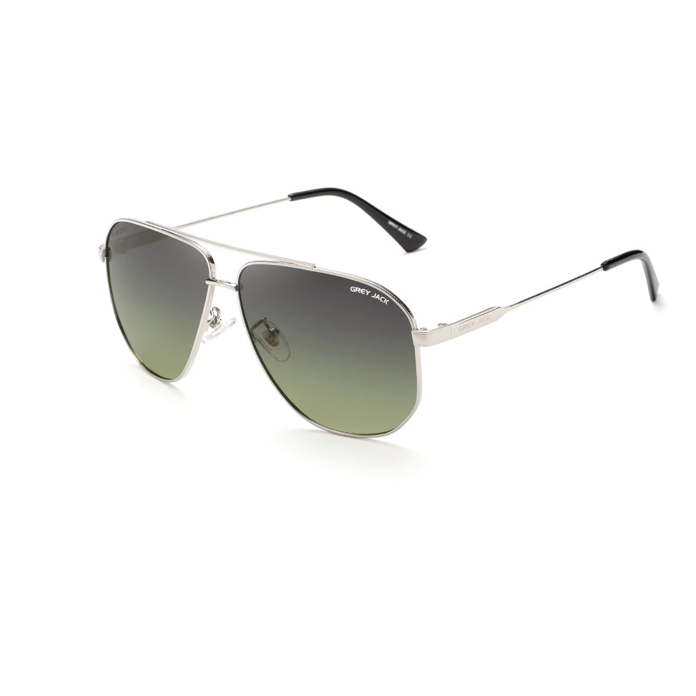 Silver Frame Double Green Lens