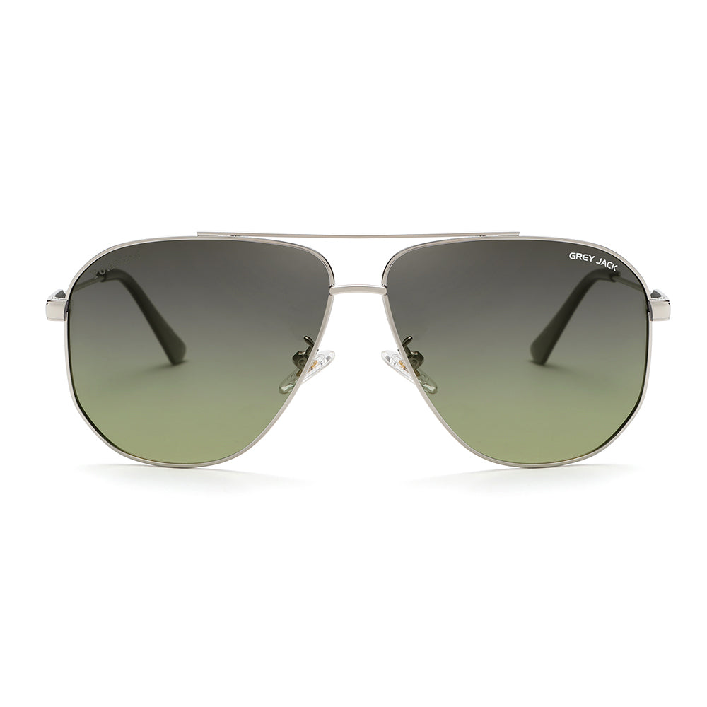 Silver Frame Double Green Lens