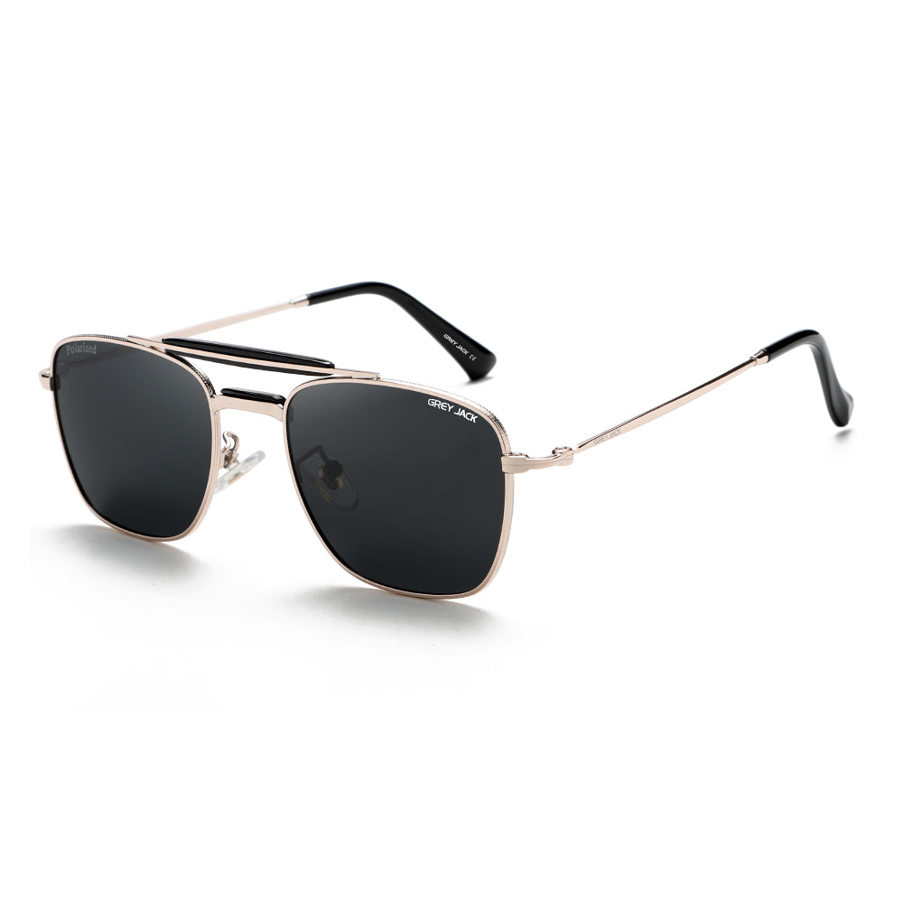 Gold Frame Black Lens