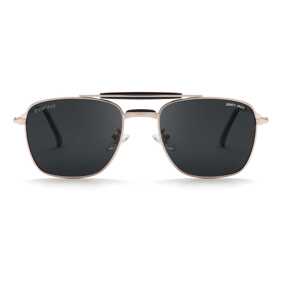 Gold Frame Black Lens