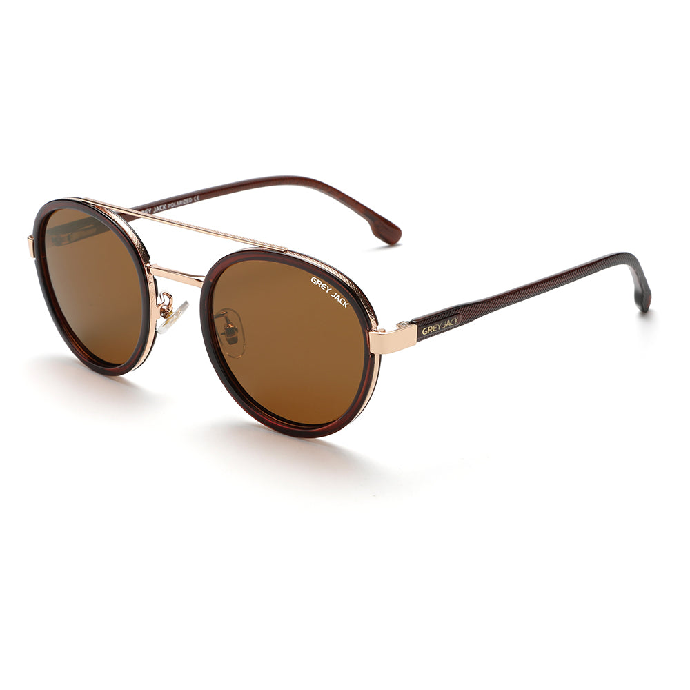 Gold Brown Frame Brown Lens
