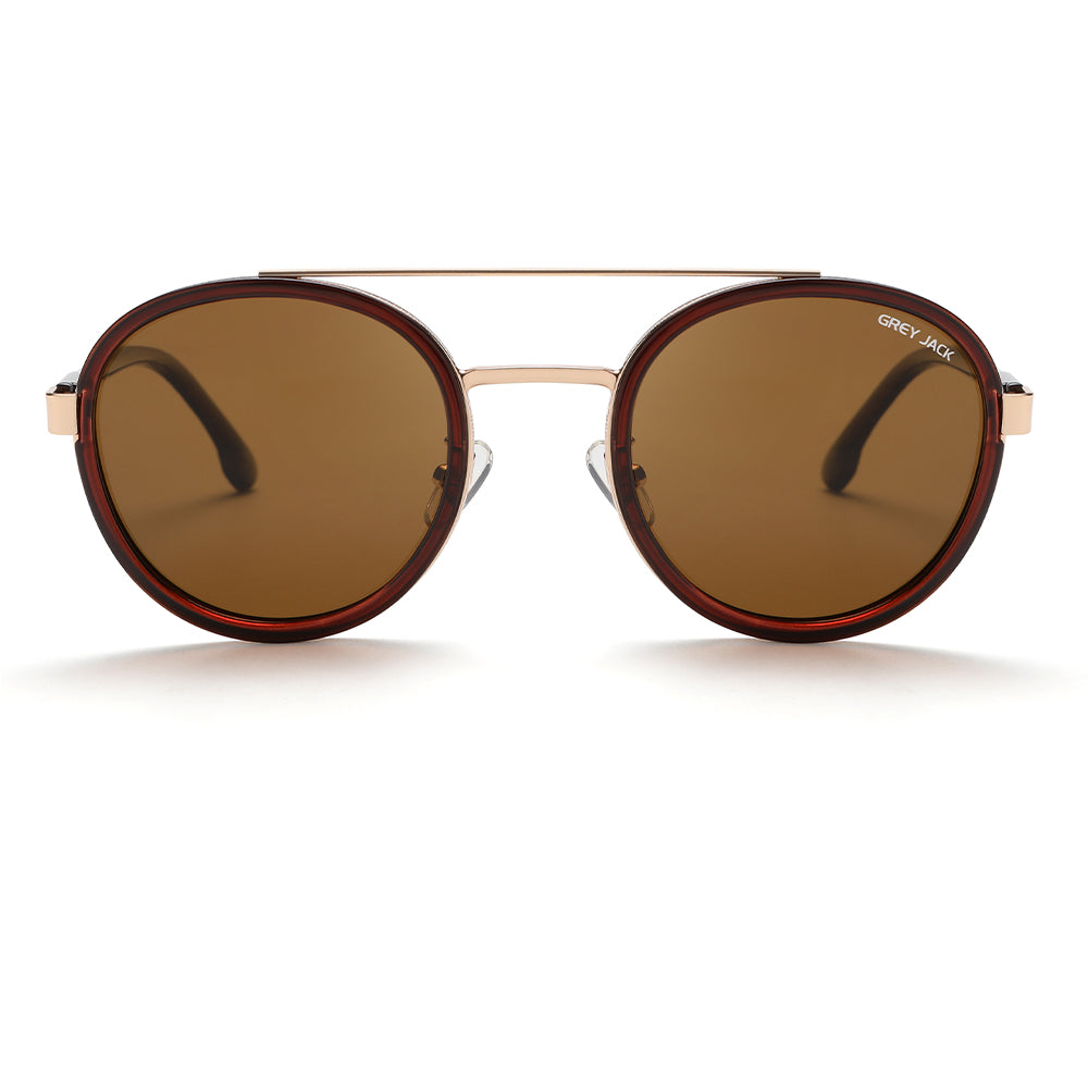 Gold Brown Frame Brown Lens