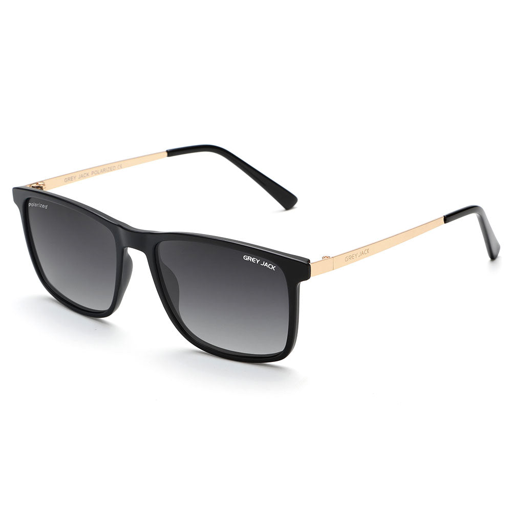 Matte Black Gold Frame Double Black Lens