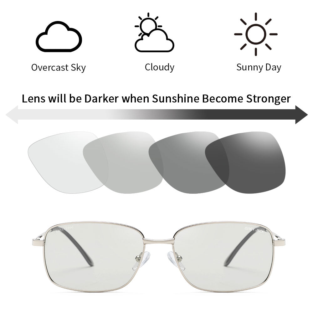 Silver Frame Photochromic Lens