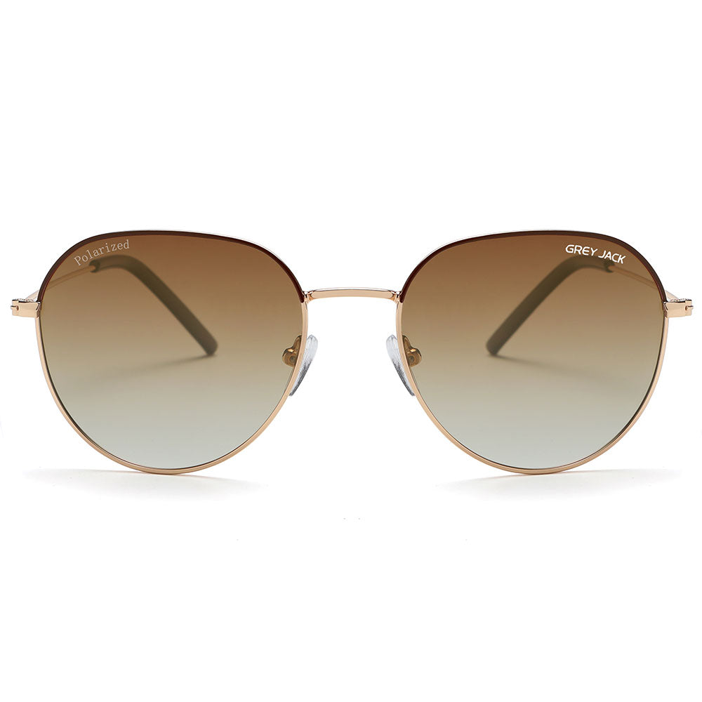 Gold Black Frame Double Brown Lens