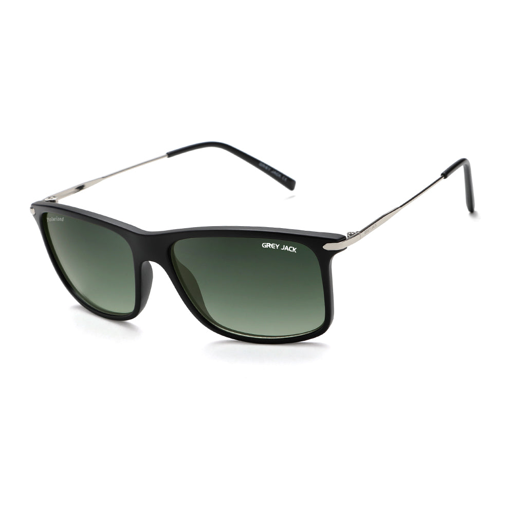 Black Silver Frame Double Green Lens