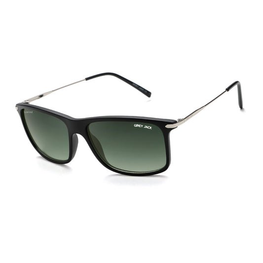Black Silver Frame Double Green Lens