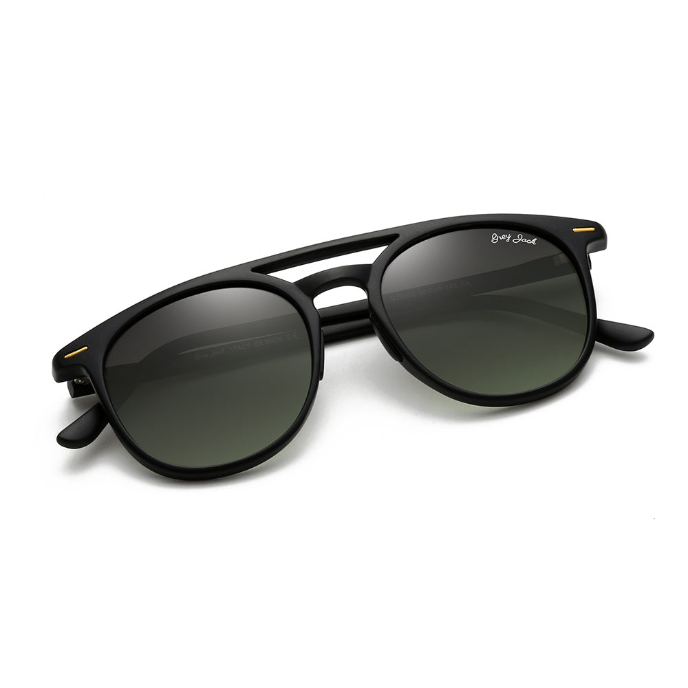 Matte Black Frame Double Green Lens
