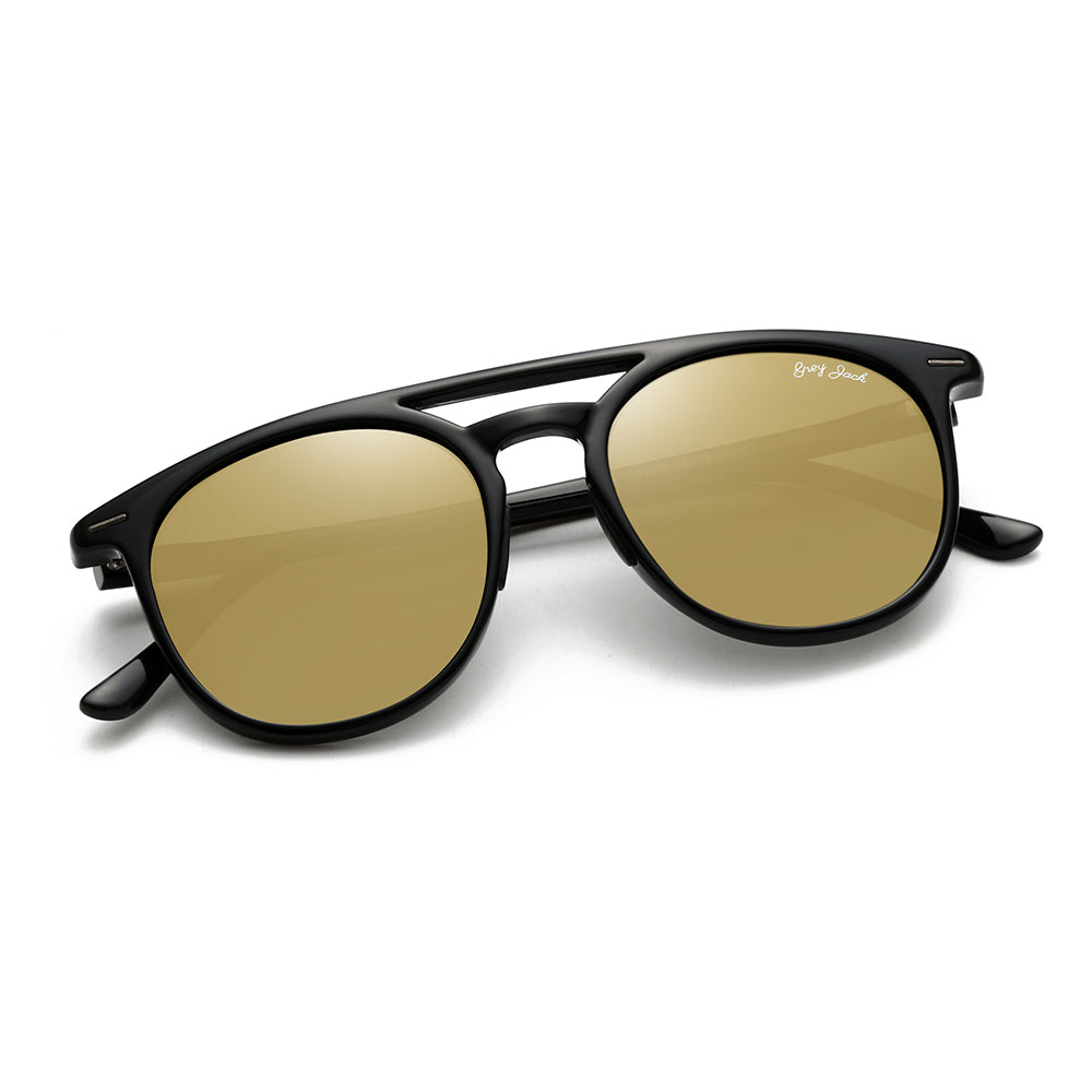 Shine Black Frame Gold Lens