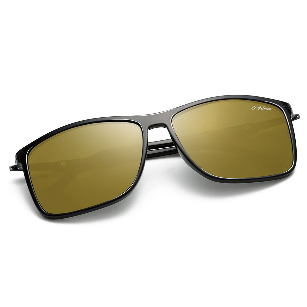 Shine Black Frame Gold Lens