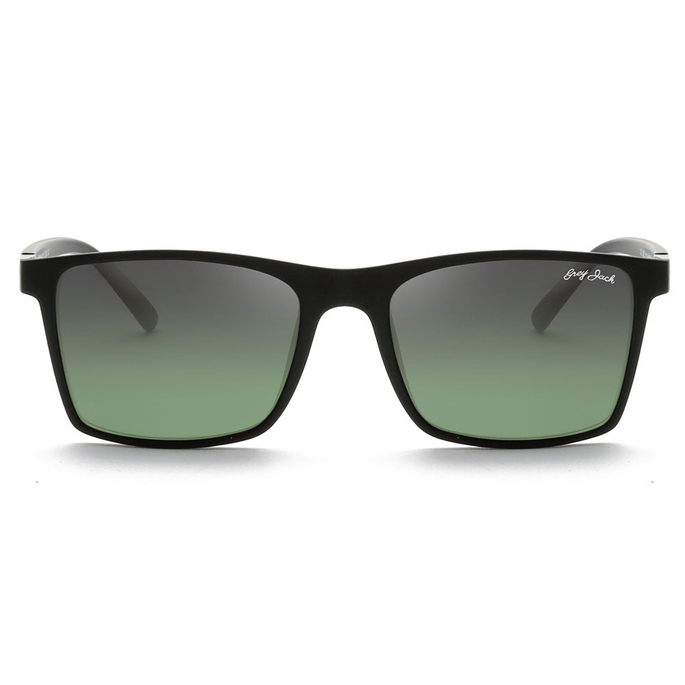Matte Black Gun Frame Double Green Lens