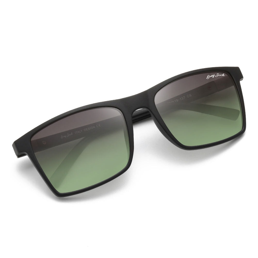 Matte Black Gun Frame Double Green Lens