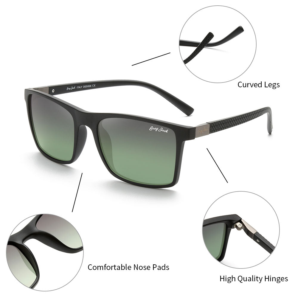 Matte Black Gun Frame Double Green Lens