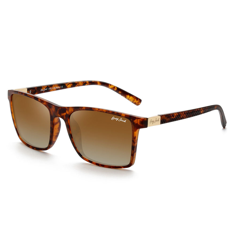 Matte Tiger Gold Frame Double Brown Lens