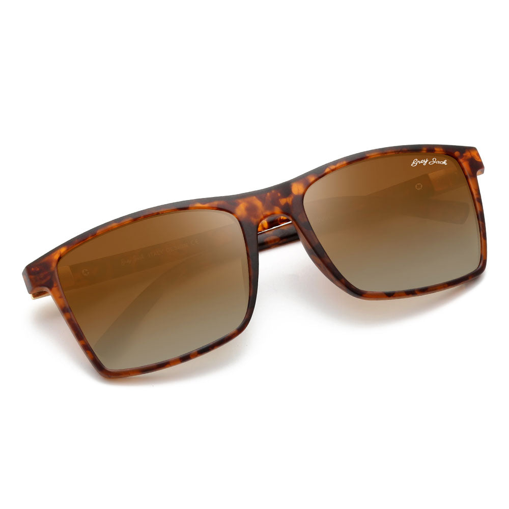 Matte Tiger Gold Frame Double Brown Lens