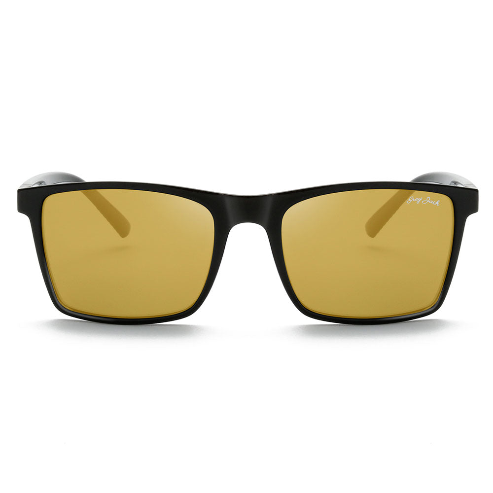 Shine Black Gun Frame Gold Lens