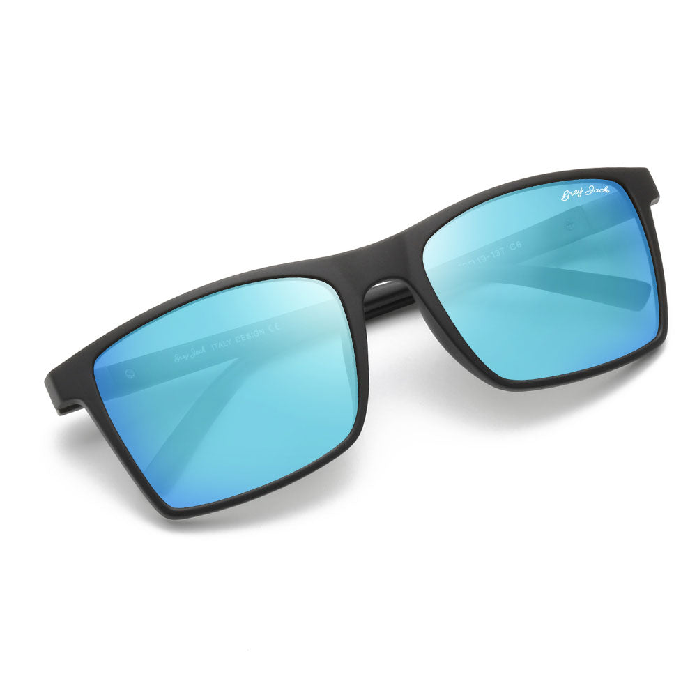 Matte Black Gun Frame Ice Blue Lens