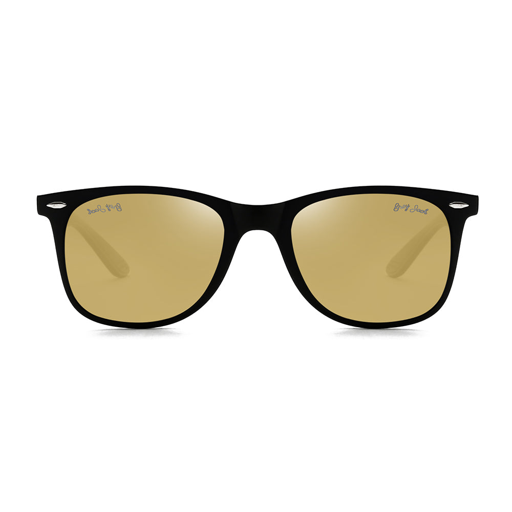 Black Frame Gold Lens