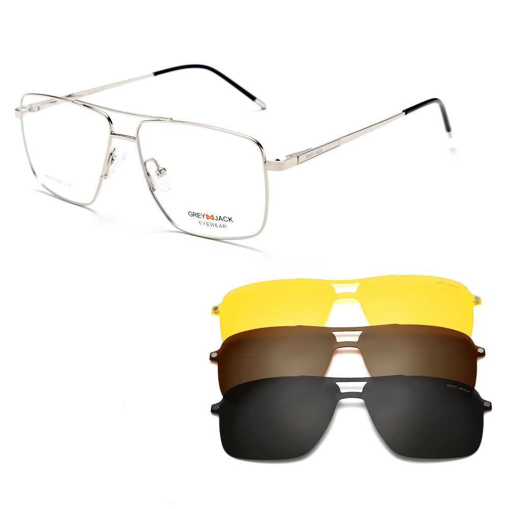 GREY JACK In Clip On Glasses with Polarized Magnetic Lens 80016