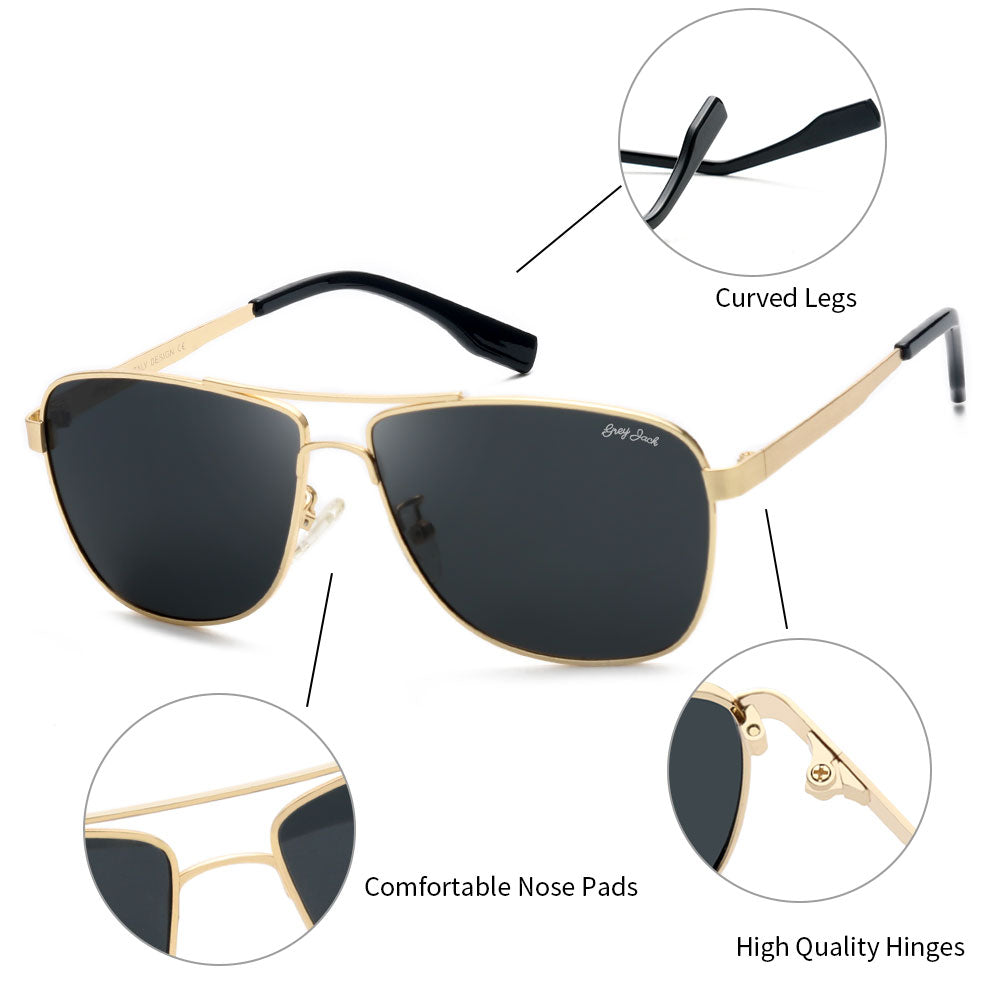 GREY JACK Big Size Polarized Sunglasses for Men Women 8919