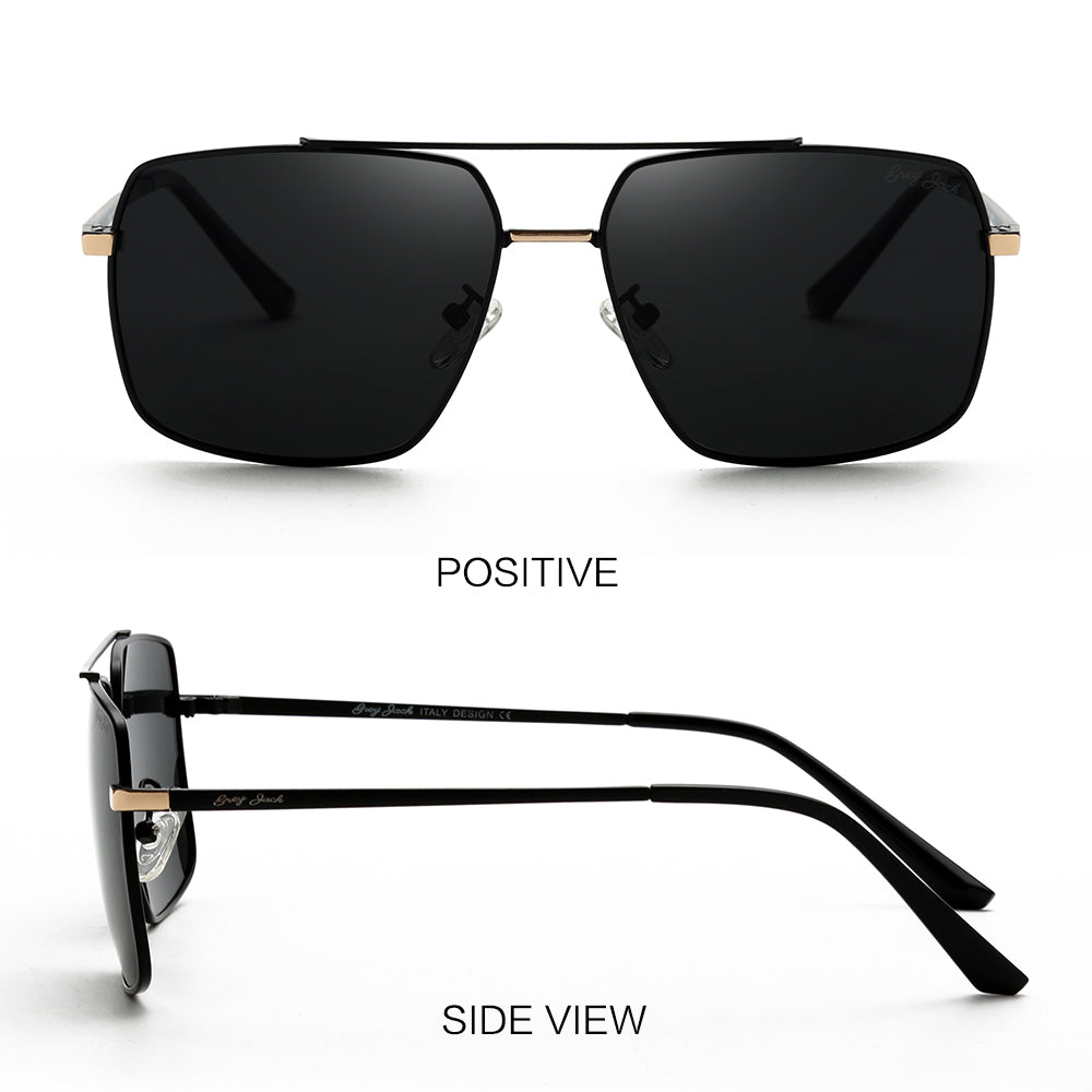 Gold Black Frame Grey Lens