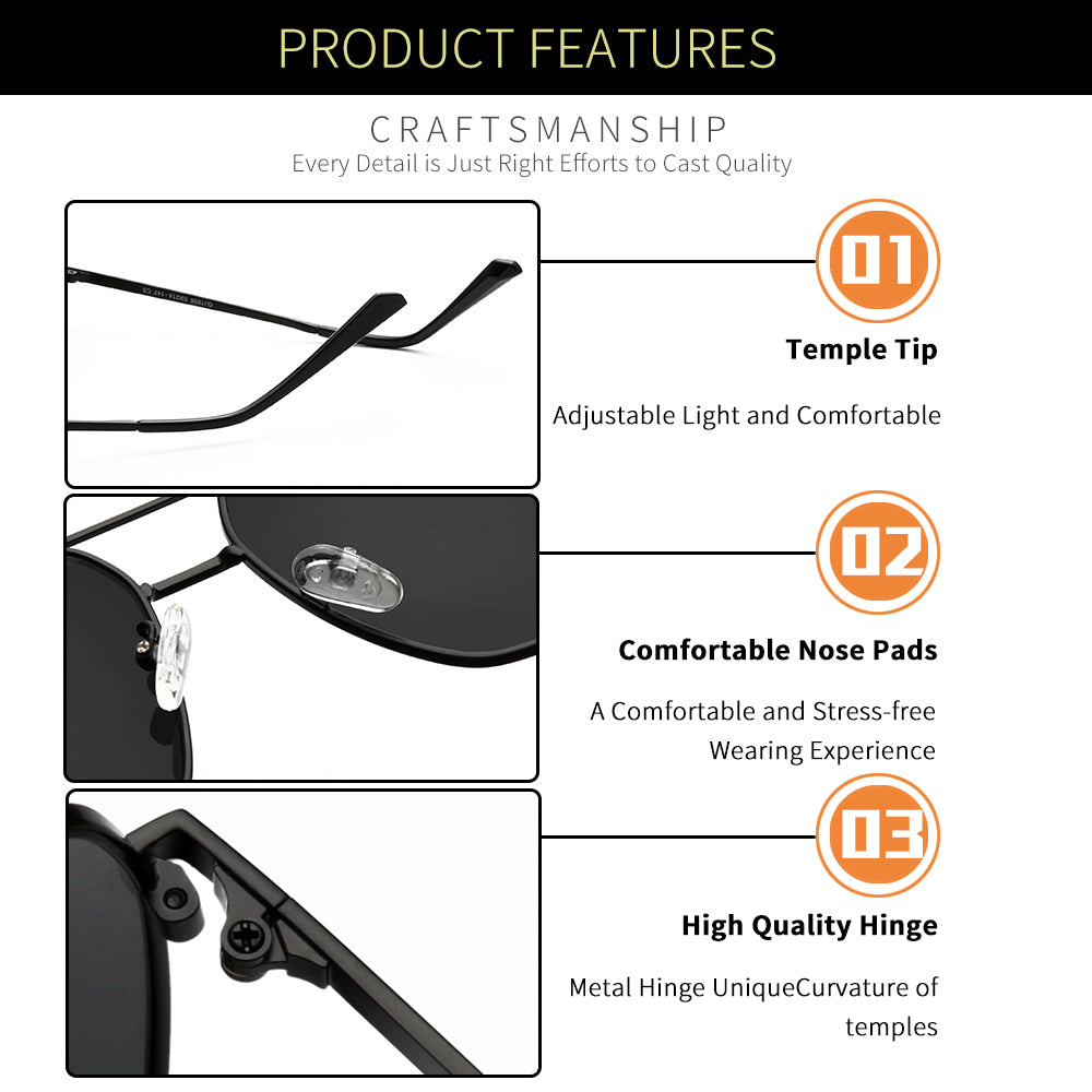 Gold Black Frame Grey Lens