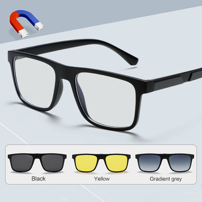 3 in 1 Magnetic Clip On  Sunglasses for Men Women