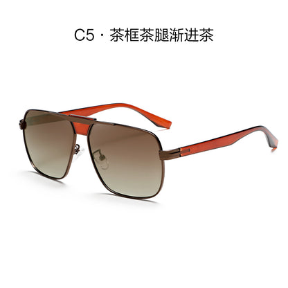 Retro Brand Designed Square Metal Polarized Sunglasses G020
