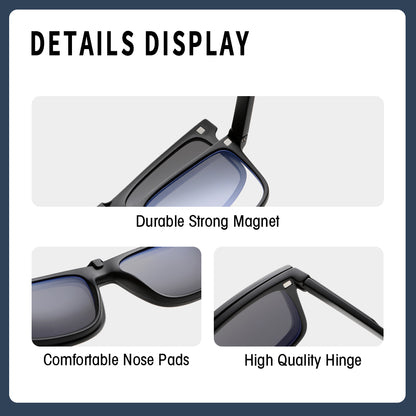 3 in 1 Magnetic Clip On  Sunglasses for Men Women