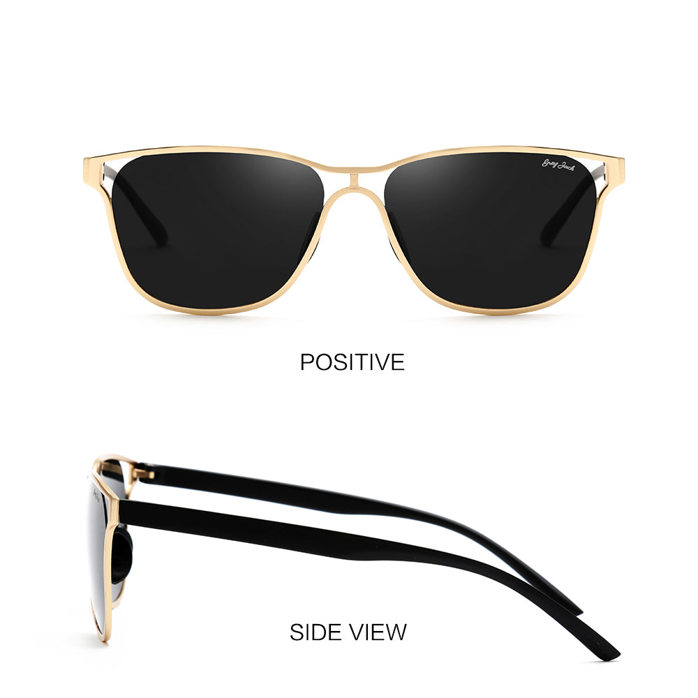 Gold Frame Black Lens