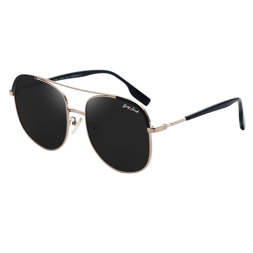 Gold Frame Black Lens