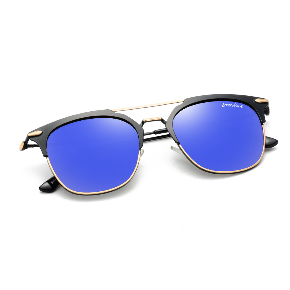 Gold Black Frame Blue Lens