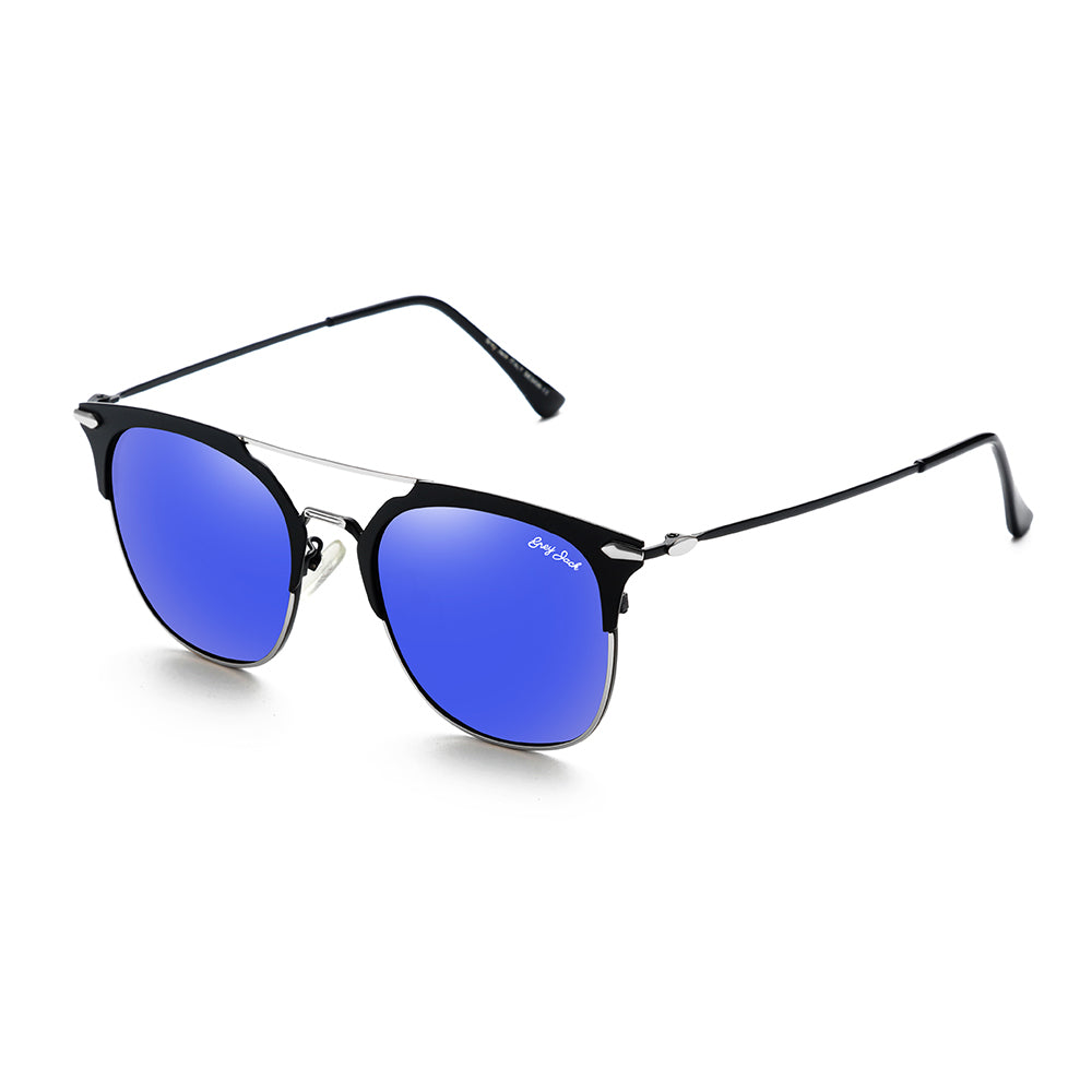 Silver Black Frame Blue Lens