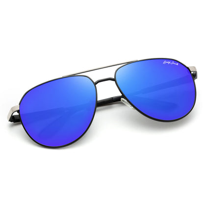 Silver Black Frame Blue Lens