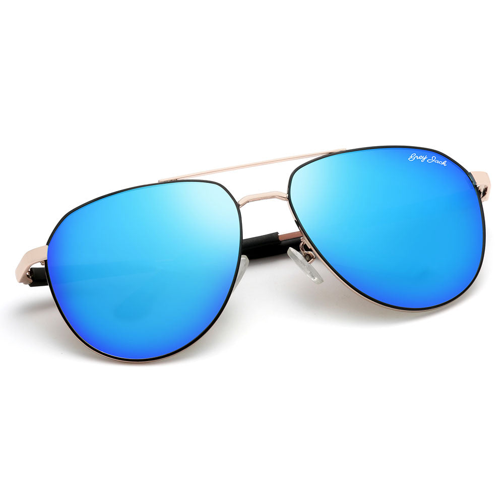 Gold Black Frame Ice Blue Lens