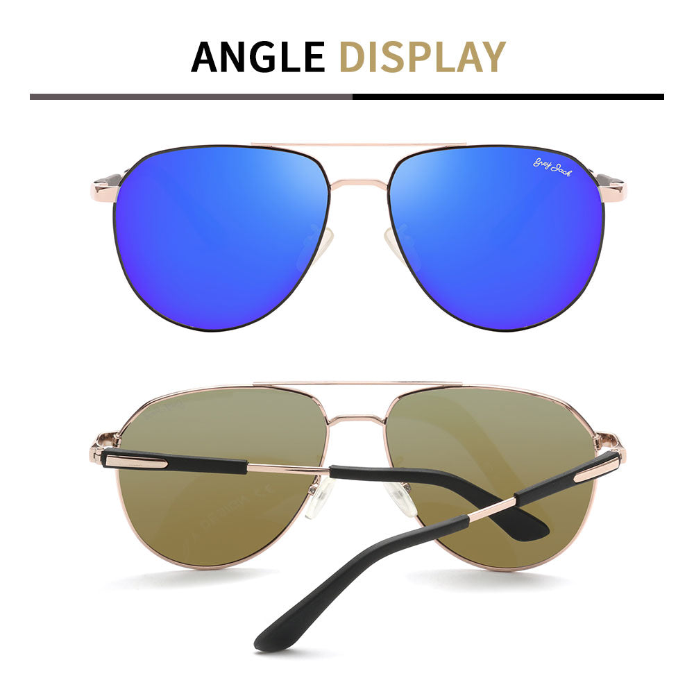 Gold Black Frame Blue Lens