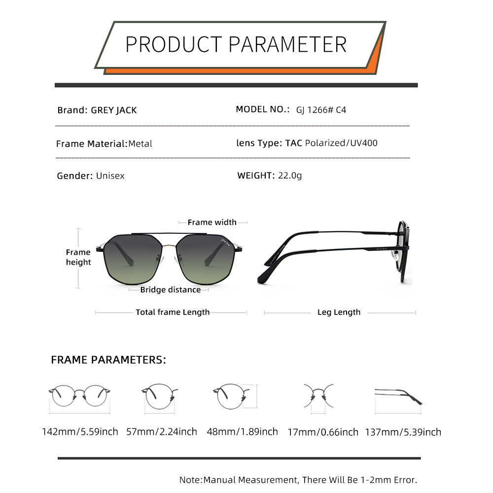 Black (Gold) Frame Double Green Lens