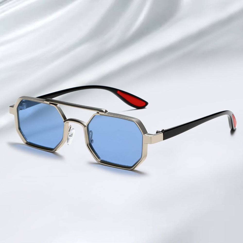 Stylish Metal Geometric Small Punk Sunglasses for Men Women 2278
