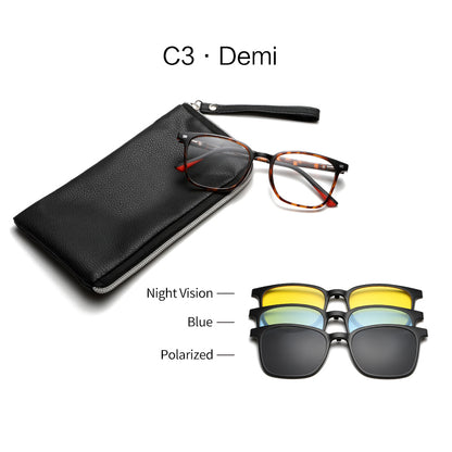 3 in 1 Polarized Magnetic Clip On Glasses 6201
